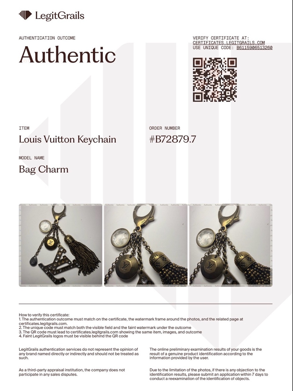Louis Vuitton Crystal LV Bag Charm Key Holder - Picture 11 of 11